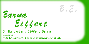 barna eiffert business card